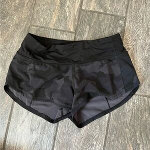Black Camo Lululemon Speedup Shorts